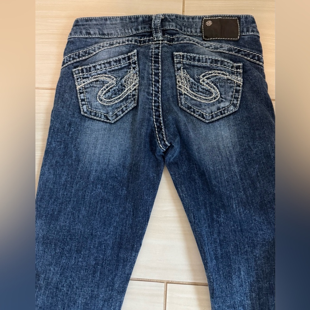 Silver Distressed Skinny Jeans - Picture 11 of 16